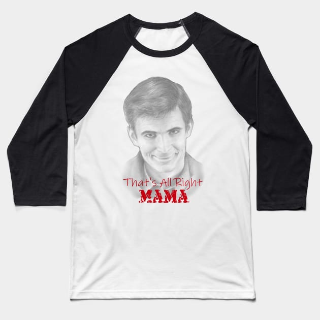 Anthony Perkins Baseball T-Shirt by jkarenart